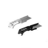Mini couteau de poche EDC portable multi-usages en acier inoxydable Coupeur utilitaire pliable avec porte-clés Lame SK5 et ouvre-bouteille