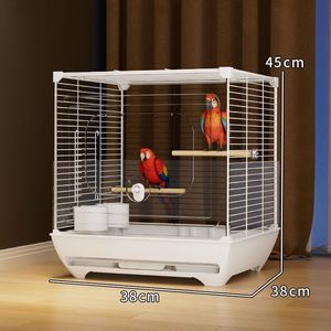 Grande cage à oiseaux pour la maison, anti-éclaboussures, villa transparente luxueuse pour oiseaux, cage pour perroquets, calopsittes, perruches et conures solaires - Product Image 6