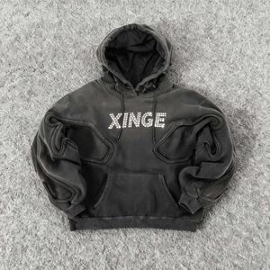 Sudadera con capucha extragrande para hombre, modelo 2026, personalizada, de corte cropped y estilo boxy, 400-500 g/m², con efecto desgastado, apliques, parches y bordados, lavado ácido. - Product Image 2