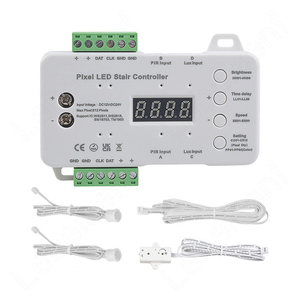 Bộ Điều Khiển Đèn Cầu Thang <span class=keywords><strong>LED</strong></span> 512 Pixel Công Tắc Cảm Biến Chuyển Động Mờ & PIR DC 12V 24V Cho Dải Màu Ma Thuật Một Màu 2812 2811 - Product Image 1