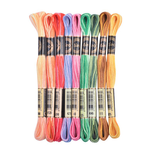 6 Strand 78 Color 8m Variegated Embroidery Thread Gradient Dual Tone Cross Stitch Craft Supplies for Handicrafts DIY Embroidery