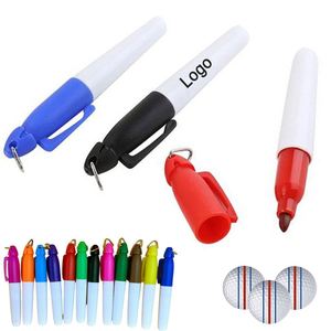 Marqueur permanent miniature à pointe fine personnalisé pour le golf, accessoires de marquage de balles de golf, stylo marqueur permanent avec porte-clés - Product Image 1