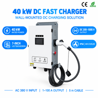 Station de recharge de flotte CCS2 40 kW à double connecteur OCPP 1.6J avec partage de puissance, IP54, pour dépôts routiers, EVSE, compteur d'énergie, facturation, WiFi 4G à distance, PV