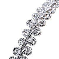 Ruban décoratif en polyester de 1 cm de largeur, technique filigrane cuir, or et argent, pour artisanat, mariage et décoration intérieure