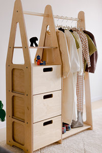 Porte-vêtements en bois pour enfants, armoire Montessori <span class=keywords><strong>avec</strong></span> tiroirs, support à manteaux pour enfants, organisateur de rangement pour chambre d'enfant, étagère - Product Image 4