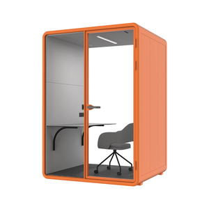 Wholesale Acoustic Phone Booth High Density Soundproof Office Pod Indoor Private Cabin with Desk Chair - Product Image 2