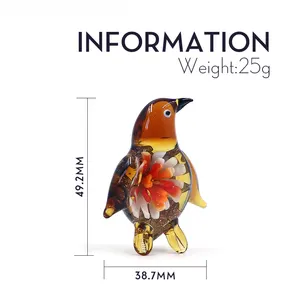 تشكيلة إبداعية من شوكة الزهور مصنوعة يدويًا تمثال الزجاج لشخصية مورانو المنارة حيوان البطريق