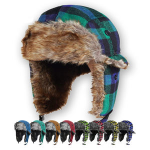 หมวกคลุมหูขนสัตว์หลายสีอบอุ่นในฤดูหนาวกันลมหมวกดักสัตว์ - Product Image 1