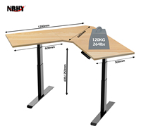 Bureau de travail moderne et intelligent, Table d'ordinateur en forme de L, hauteur réglable, bureau élévateur électrique