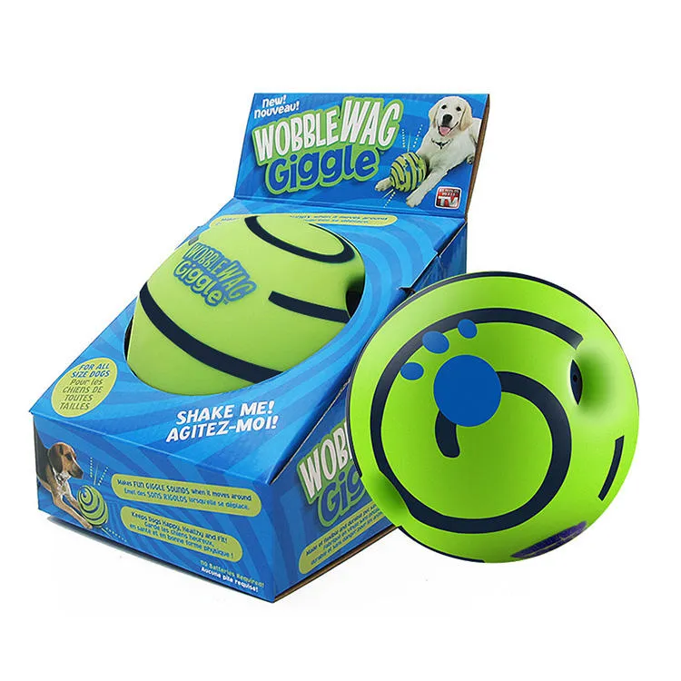 Komik interaktif köpek oyuncak Wag giggle köpek haddeleme topu ses ile pet çiğnemek oyun oyuncaklar