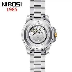 นาฬิกาข้อมือกลไกสำหรับผู้ชายสายสแตนเลสสตีลหน้าปัดกระจกควอตซ์กันน้ำวันที่แบบแฟชั่น - Product Image 6