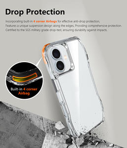 Semplice custodia trasparente antiurto per telefono per <span class=keywords><strong>iPhone</strong></span> 16 15 14 Plus 17 Air 13 12 Mini <span class=keywords><strong>11</strong></span> Pro Max 16E <span class=keywords><strong>Cover</strong></span> posteriore rigida per PC - Product Image 5