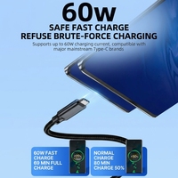 Cable de Carga Rápida PD de 60W USB-A a Tipo-C USB3.2 10Gbps, Cable de Datos de Alta Velocidad con Trenzado de Nailon de 0.2m-3m, Venta al Por Mayor
