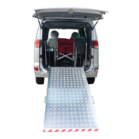 Rampe pour fauteuil roulant de voiture, rampe manuelle pliable en aluminium pour fourgonnette, minivan, pour les personnes handicapées, utilisateurs de fauteuil roulant, charge de 350 kg