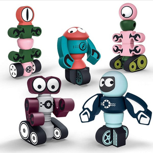 Jouet éducatif Robots magnétiques pour enfants, Ensemble de blocs magnétiques Robots à empiler Kit de construction Jouet - Product Image 1