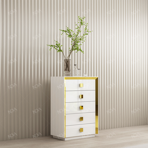 Juego de Muebles para Dormitorio King Size, Estilo Real, Lujoso, Moderno, para Hotel u Hogar, Base de Cama con Plataforma Blanca de Alto Brillo - Product Image 5