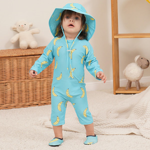Nouveau style <span class=keywords><strong>Maillot</strong></span> <span class=keywords><strong>de</strong></span> <span class=keywords><strong>bain</strong></span> une pièce en polyester pour enfants, protection solaire, séchage rapide, motif floral <span class=keywords><strong>de</strong></span> dessin animé, pour bébés garçons et filles - Product Image 4