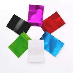 Colorful Foil Zip lock Bags Food Storge Pouch bolsas de mylar 1g personalizadas Aluminum Foil Tea Three Side Seal Bag