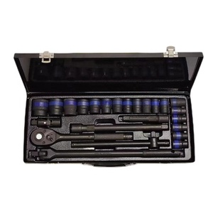 YJ 24-Mảnh Chất Lượng Cao 1/2 Điều Khiển Phổ Doanh Ổ Cắm Tác Động Thép Carbon Cứng Trường Hợp Tay <span class=keywords><strong>Flex</strong></span> Xử Lý Xe Công Cụ Màu Đen - Product Image 1