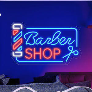 ไฟนีออน LED ร้านตัดผม ลายโลโก้ตามสั่ง แบบติดผนัง อะคริลิคเคลือบซิลิโคน IP65 แสงขาว 6000K ปรับความสว่างได้ ไม่มีขั้นต่ำในการสั่งซื้อ - Product Image 1