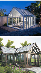 Octagonal Solarium Sunroom for Outdoors Backyard with Lockable Sliding <strong>Door</strong> Galvanized Steel Sloping <strong>Roof</strong> - Product Image 4