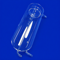 Réacteur en verre de quartz réfractaire transparent poli sur mesure pour usine, sans ozone, pour laboratoire, industrie et semi-conducteurs, avec options de cintrage, soudage et découpe