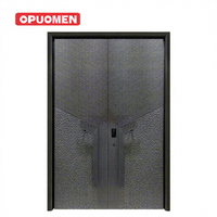 Portes d'entrée extérieures battantes modernes OPUOMEN résistantes aux ouragans, portes à battants coupe-feu pour la sécurité
