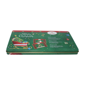 Christmas Printed Rectangular Tinplate Gift Box Metal Can with Customized Logo for Candy and <b>Chocolate</b> Food Packaging - Product Image 3