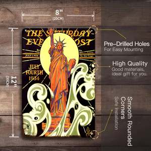 Targa in Metallo Classica del Saturday Evening Post Copertine di Riviste Americane Vintage Decorazione da Parete da Collezione - Product Image 5