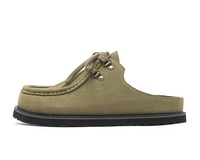 Haute qualité luxe populaire vache daim bout carré taille 36-44 pantoufles pour hommes et femmes décontracté extérieur à lacets Mule plat mocassins
