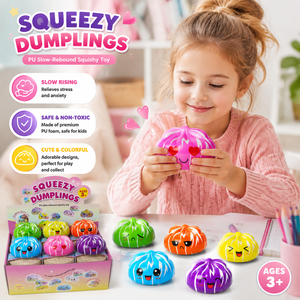 Jouets Squishy en PU à Remontée Lente de Haute Qualité, en Gros, en Forme de Petits Pains et Raviolis Rayés Colorés, Jouets à Presser pour Enfants - Product Image 2