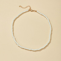 YL Creative Simple Imitation Perle Diamant Collier Femmes Niche Conception Trois Couches Clavicule Lien Vintage Baroque Chevauché