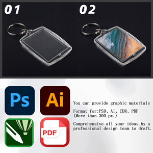 Llavero <span class=keywords><strong>Acrílico</strong></span> Personalizado con Logotipo, Marco Rectangular Transparente para Insertar Imagen, Sublimación, Hazlo Tú Mismo - Product Image 4