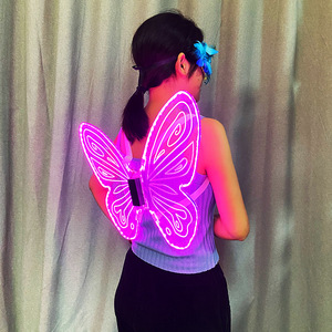 Ailes de papillon lumineuses à LED pour adultes et enfants, accessoire photo, accessoire de costume pour fête d'anniversaire, effet pailleté - Product Image 1