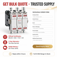 DELIXI CJX2-N Kontaktor Pembalik 9A-95A 3 Kutub 690V Interlock Mekanis Motor IEC60947-4-1 Bersertifikat CCC 2 Fasa 50/60Hz