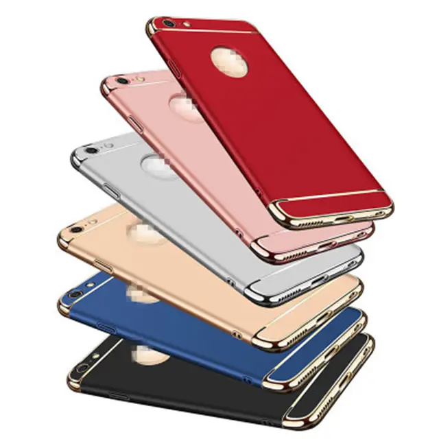 3 in 1 Matte Frosted Electroplating Armor Case Removable Hard PC Back Cover For iPhone 12 X Xr Xs Max 8 7 6S Plus Samsung S8 S9