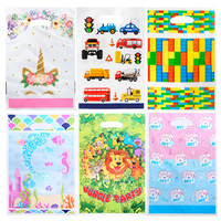 Sacs cadeaux pour fêtes d'anniversaire d'enfants à thème dessin animé - Styles personnalisables, motifs licorne et pois, portables, vente en gros