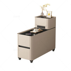 Table d'appoint d'angle multifonctionnelle de luxe moderne avec recharge sans fil intelligente, mobilier de chevet pour salon et décoration intérieure - Product Image 5