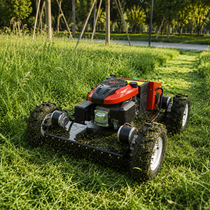 Mini-tondeuse domestique à vendre, livraison gratuite, tondeuse à gazon sur chenilles à moteur essence avec télécommande pour l'agriculture et - Product Image 1