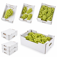 Boîte d'emballage pour raisins blancs avec compartiments en forme de grappe, aérations, logo personnalisé, boîte à fruits pour la vente en gros aux vignobles