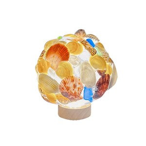 Lampe de chevet créative DIY en forme de coquillage rond pour chambre et bureau – Application domestique durable - Product Image 5