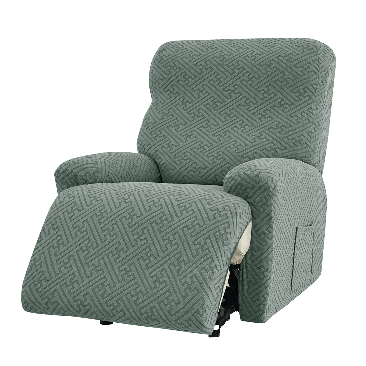Verde claro, jacquard, chivas, juego de sofá, individual, 4 piezas