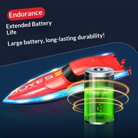 4DRC S7 2.4G Lancha Rápida Eléctrica con Doble Motor y Luces de Colores para Niños de 7 a 14 Años, Regalo para el Día del Niño