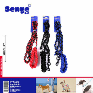 สายจูงสุนัขไนล่อนป้องกันการกัดสีผสม0.5x170ซม. แพ็ค12โซ่เหล็กที่แข็งแกร่งออกแบบมาสำหรับแมวเชือกยางสไตล์ตะวันตก - Product Image 1