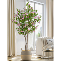 Plantes artificielles Myrte, simulation de grandes feuilles vertes, plante en plastique en pot, décoration de paysage, décoration de la maison, bonsaï