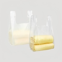 Vente en gros de sacs en plastique personnalisés au détail sacs de t-shirts en PE-HD PE-BD avec poignée thermoscellée