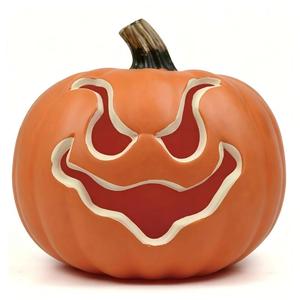 Lampe LED Citrouille OKLED Halloween Evil Grin <span class=keywords><strong>Jack</strong></span> O'Lantern en Plastique avec Yeux Courbés Clignotants, Décoration Intérieure/Extérieure pour Fêtes, Vente en Gros - Product Image 1