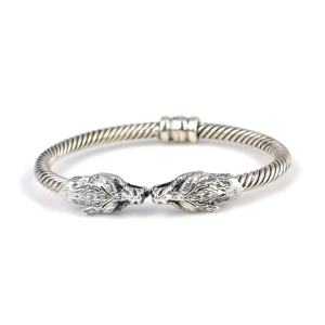 Wolf Head Twisted <b>Mens</b> <b>Bracelet</b> Romantic Spring Clasp Handmade Turkish Jewelry - Product Image 4