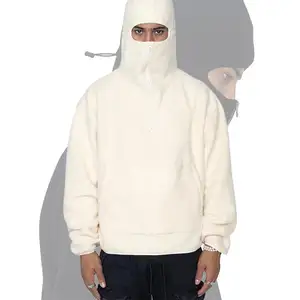 Kualitas tinggi French Terry Sweatshirt ukuran besar Unisex pakaian potong pria Puff Printing bordir kustom hoodie bulu Polar