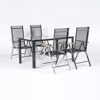 Tables de jardin en aluminium avec chaises pour fêtes, mariages, événements, bureau, salle à manger, ensemble table et chaises